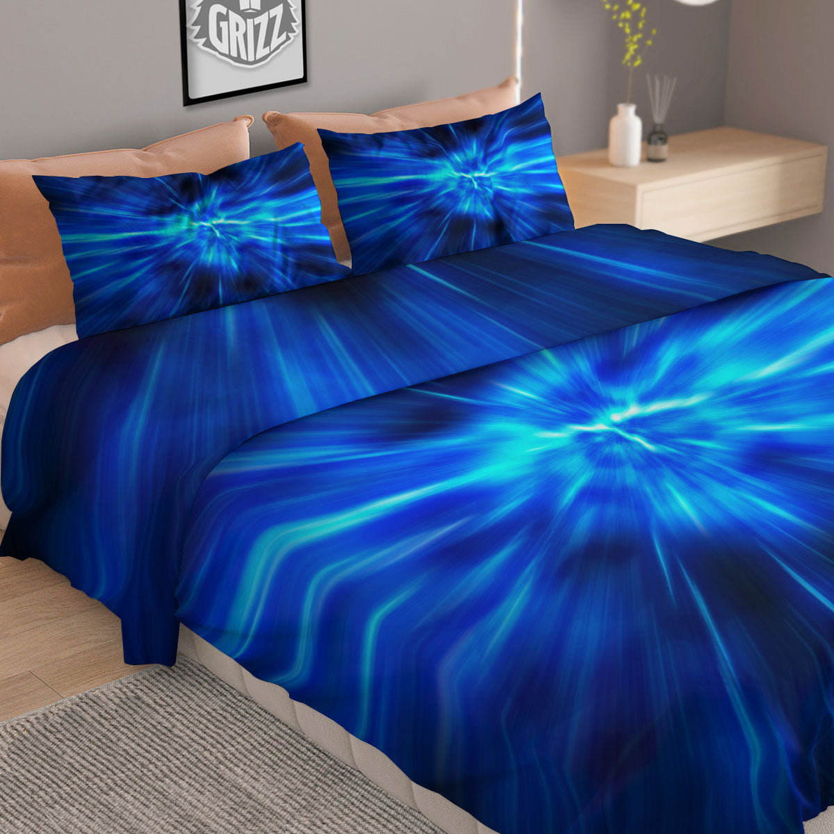 Vortex Lightspeed Print Duvet Cover Bedding Set-grizzshop