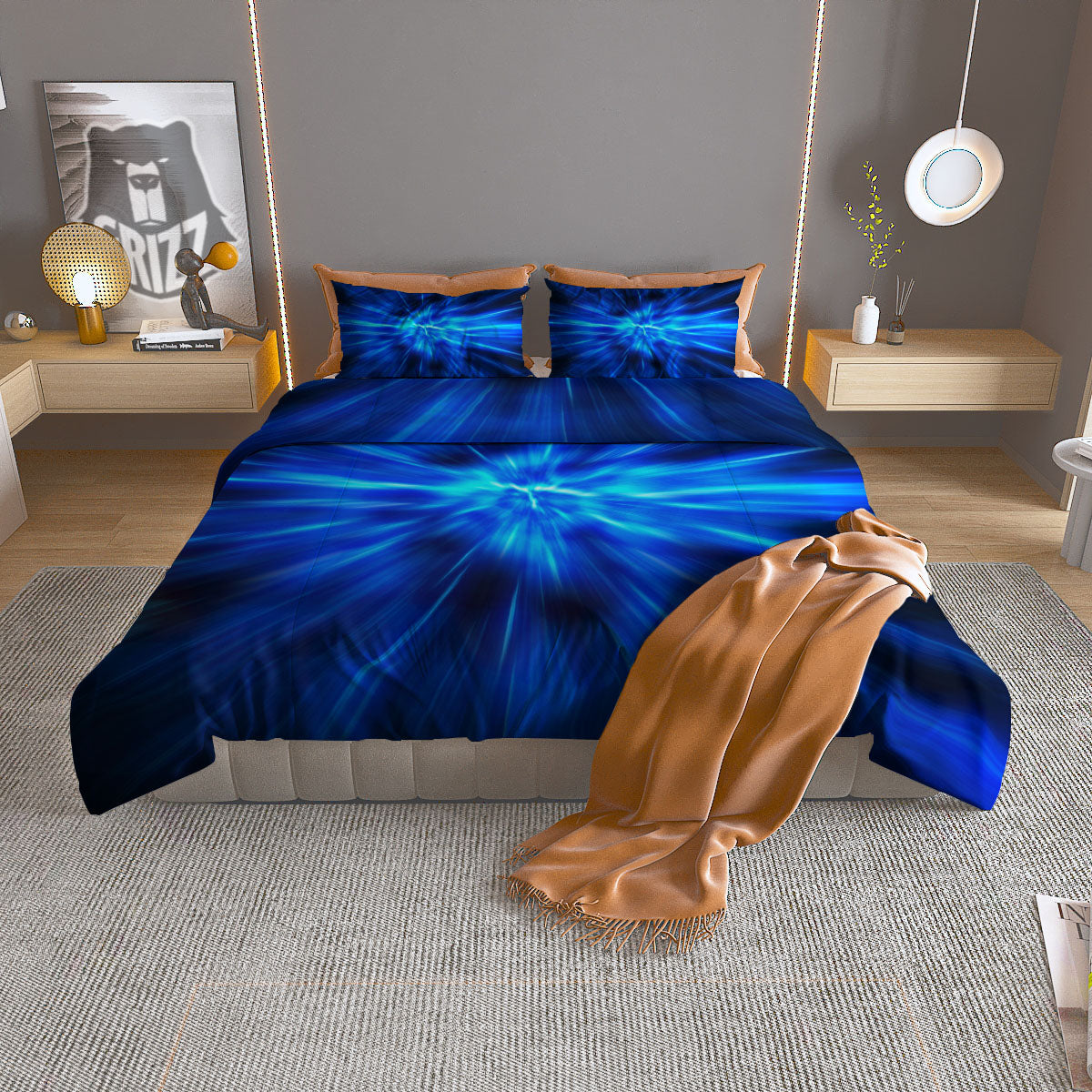 Vortex Lightspeed Print Duvet Cover Bedding Set-grizzshop