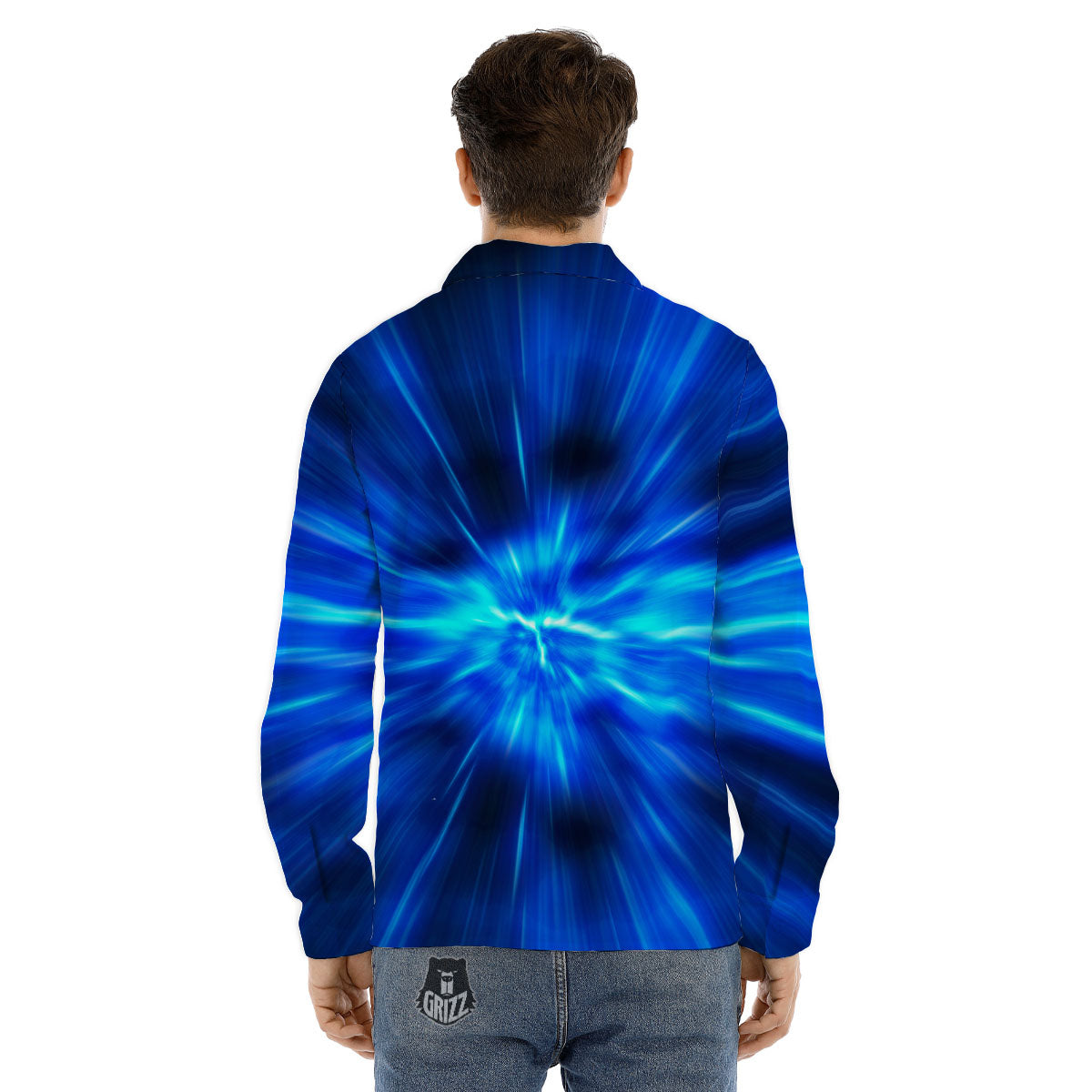 Vortex Lightspeed Print Men's Dress Shirts-grizzshop