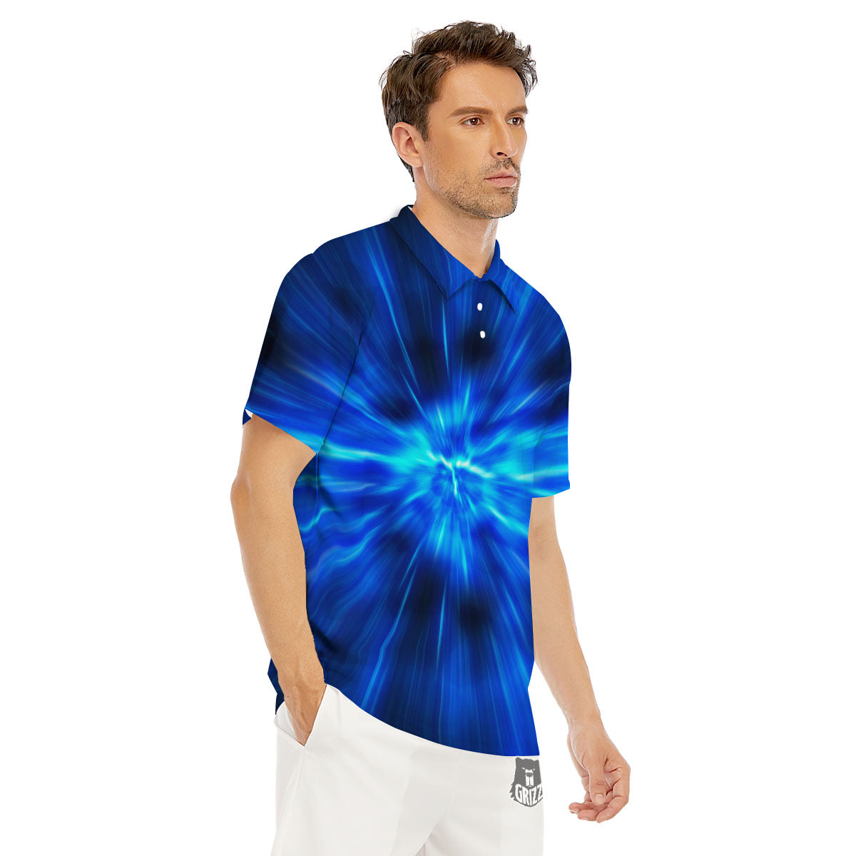 Vortex Lightspeed Print Men's Golf Shirts-grizzshop
