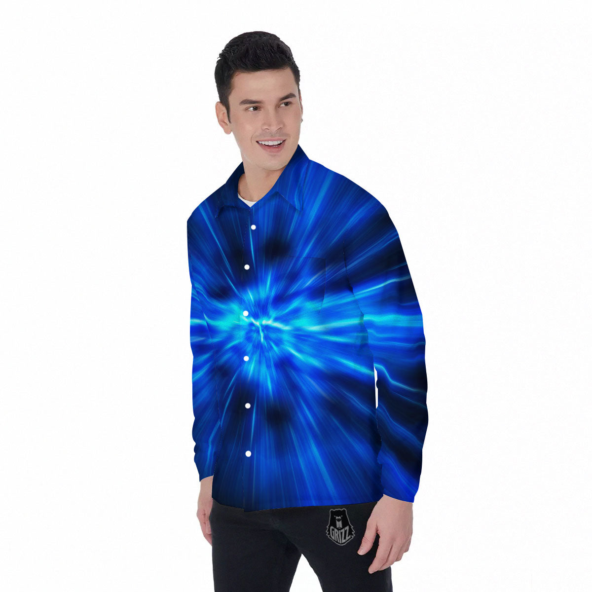 Vortex Lightspeed Print Men's Long Sleeve Shirts-grizzshop