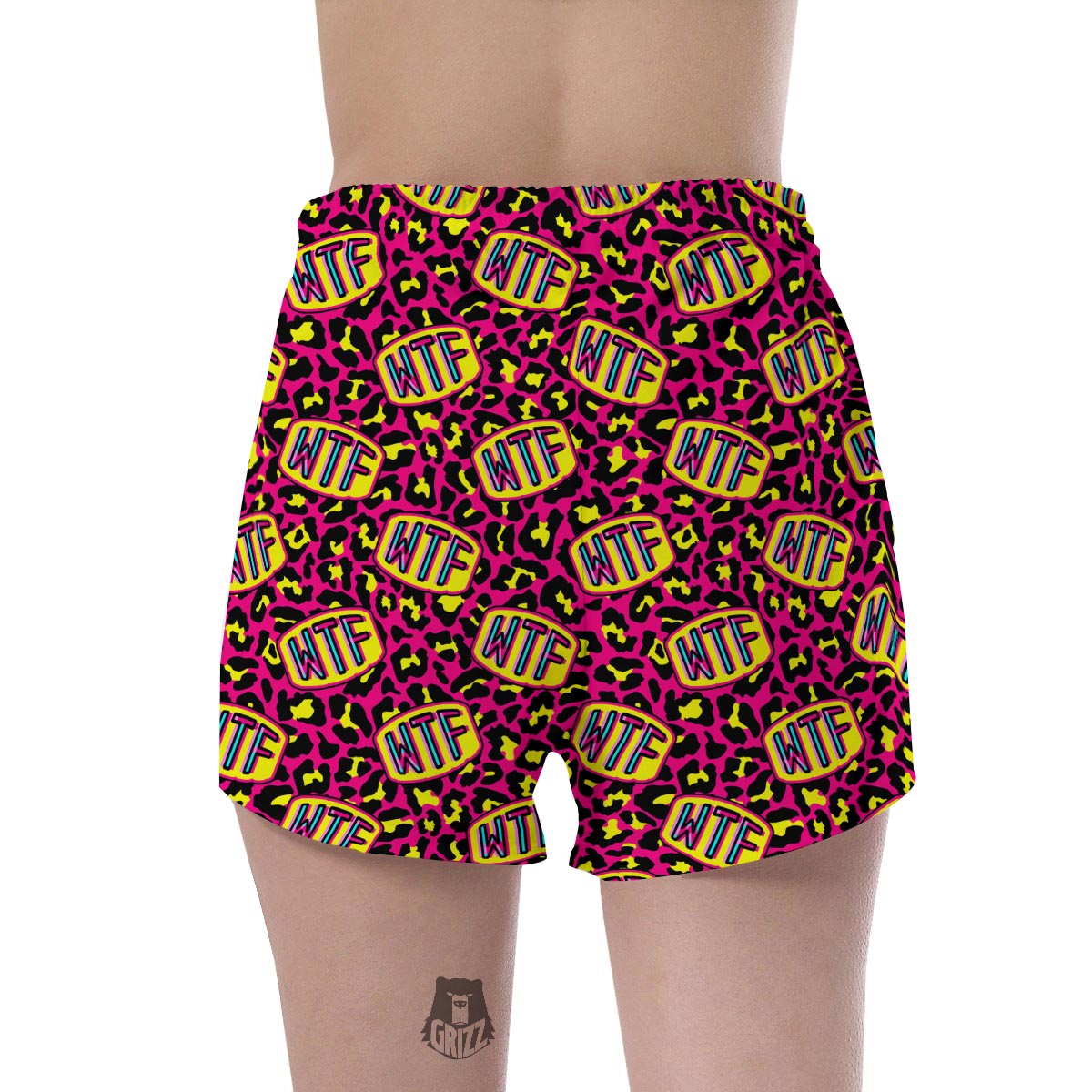 WTF Cheetah Hiphop Graffiti Print Women's Shorts-grizzshop