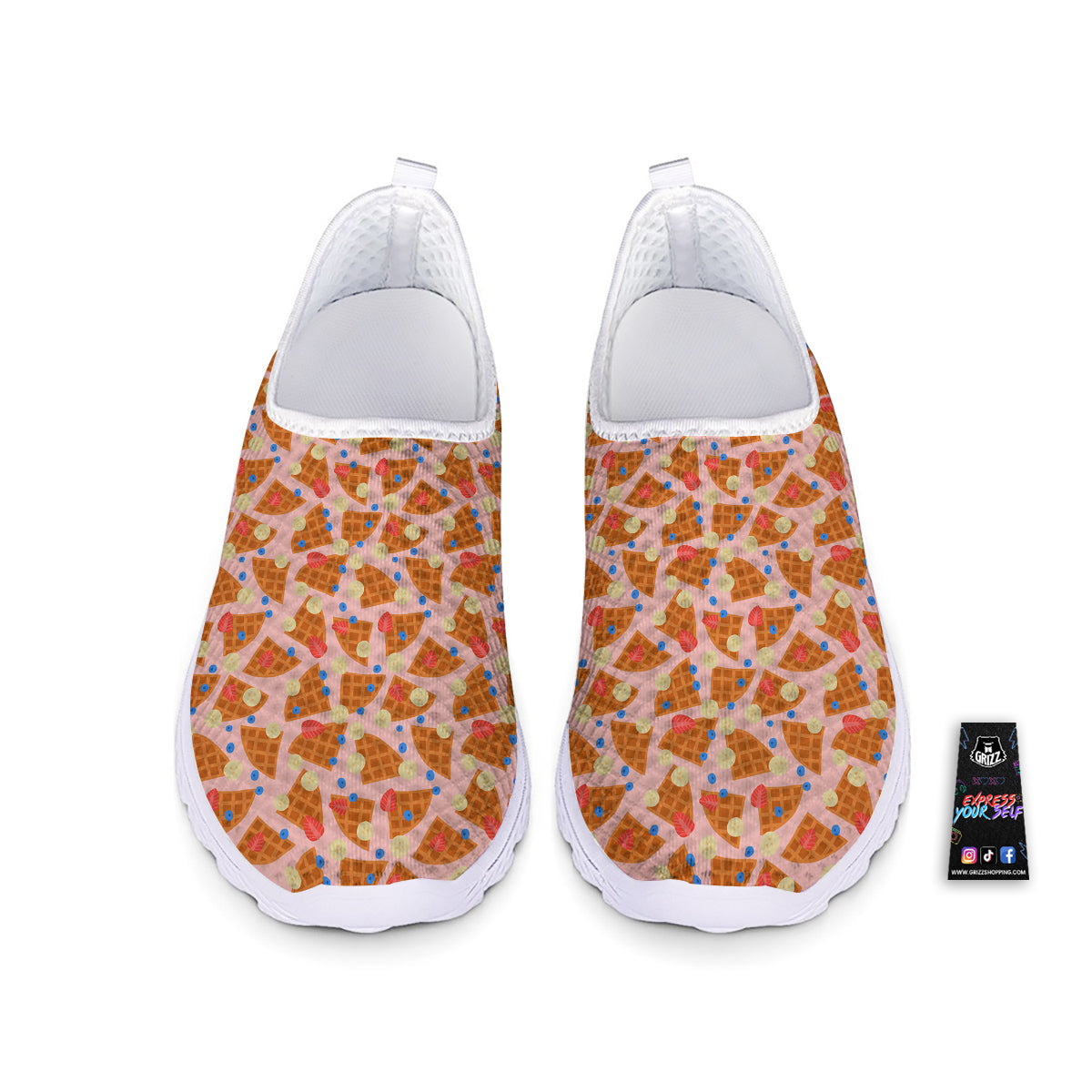 Waffle Print Cute Pattern Nurse Shoes-grizzshop