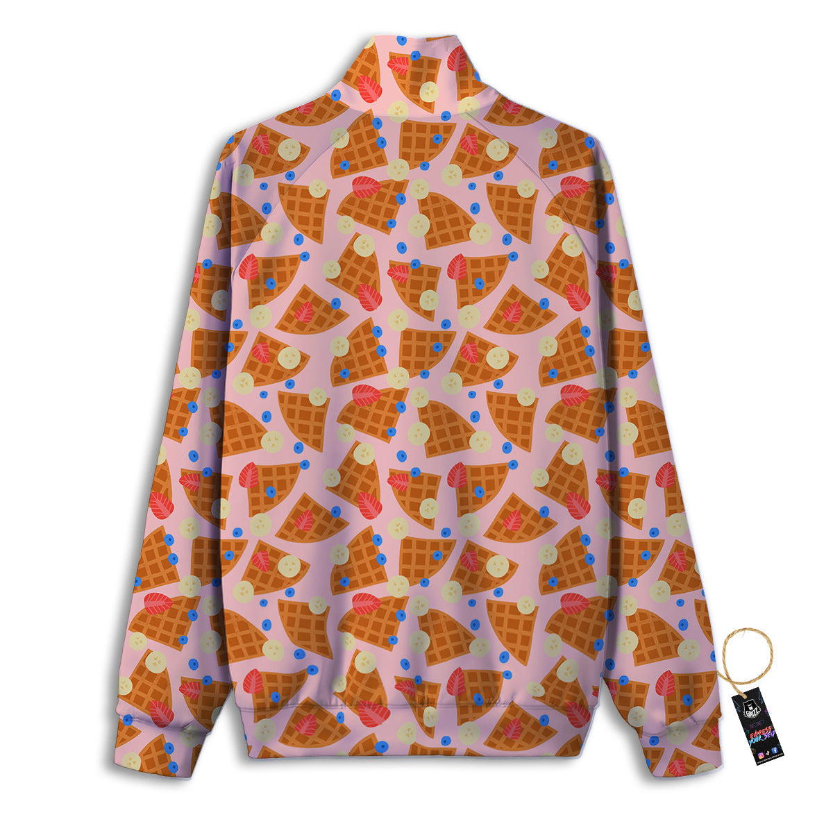 Waffle Print Cute Pattern Track Jacket-grizzshop
