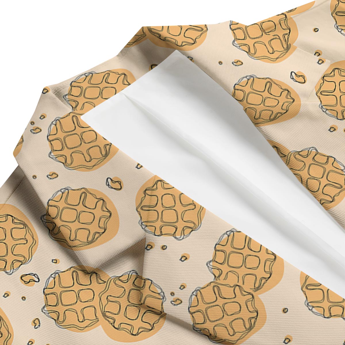 Waffle Print Pattern Men's Blazer-grizzshop