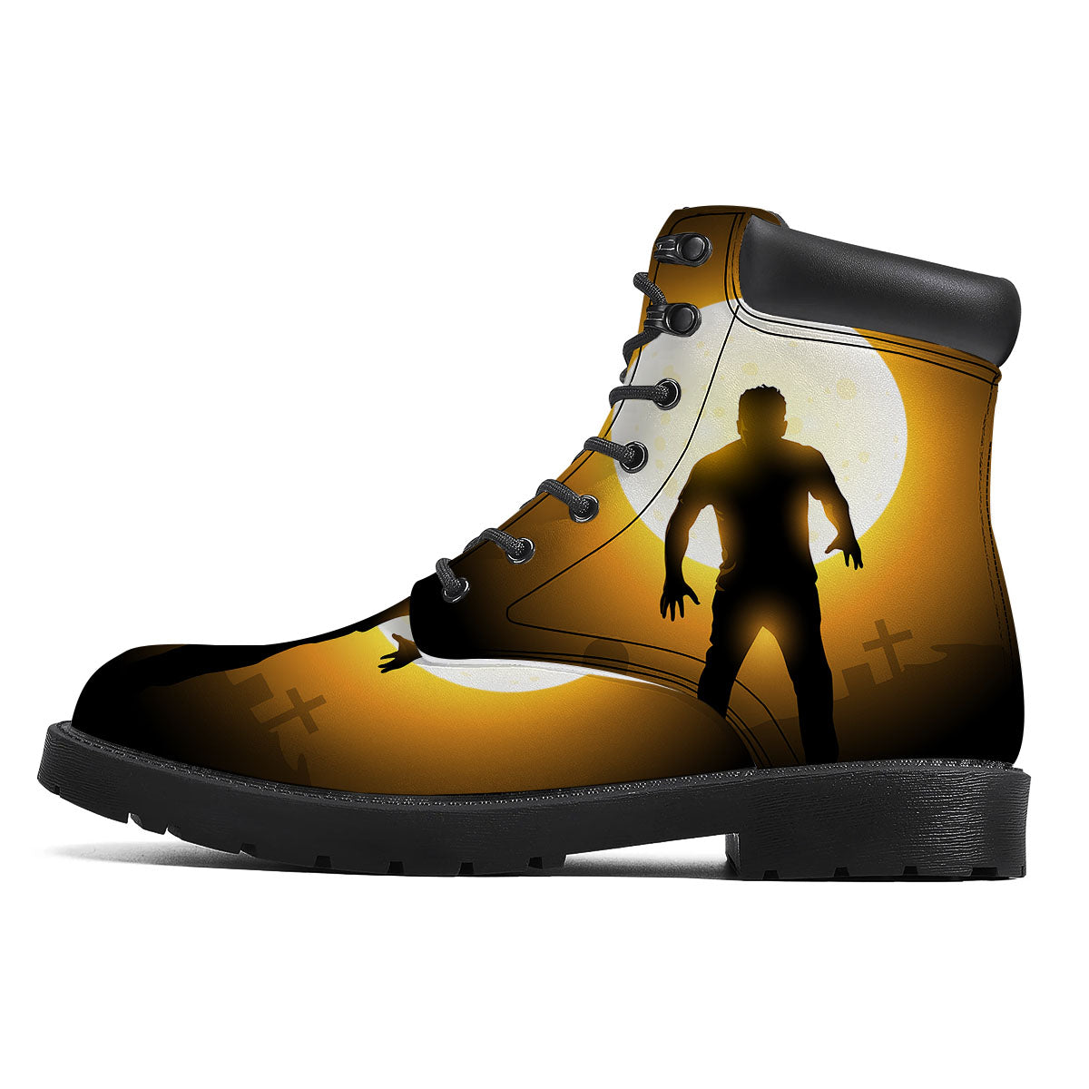 Walking Zombie Halloween Print Boots-grizzshop
