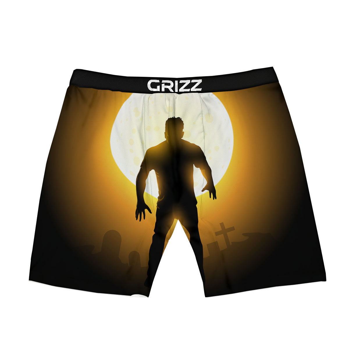 Walking Zombie Halloween Print Boxer Briefs-grizzshop