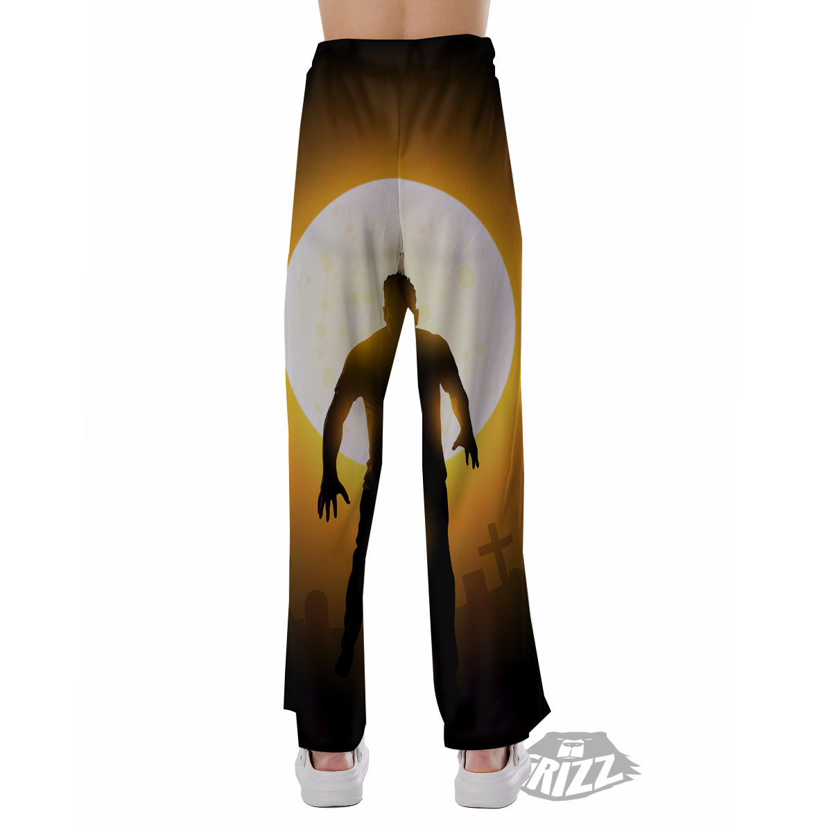 Walking Zombie Halloween Print Pajama Pants-grizzshop