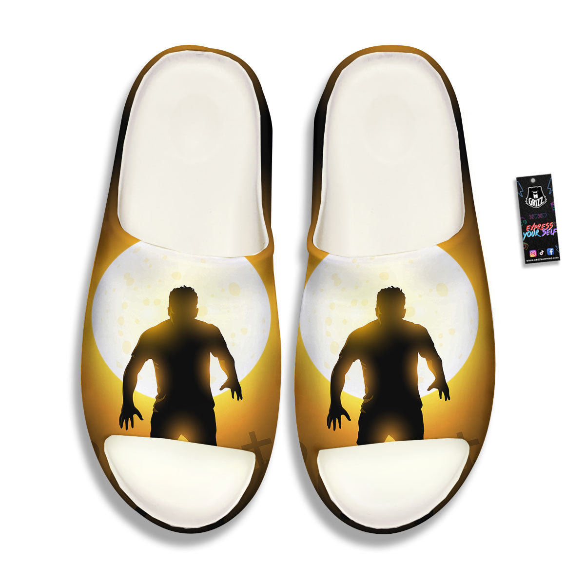 Walking Zombie Halloween Print Sandals-grizzshop