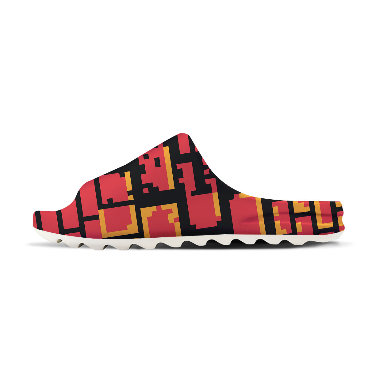 Wall Orange 8-Bit Pixel Print Sandals-grizzshop
