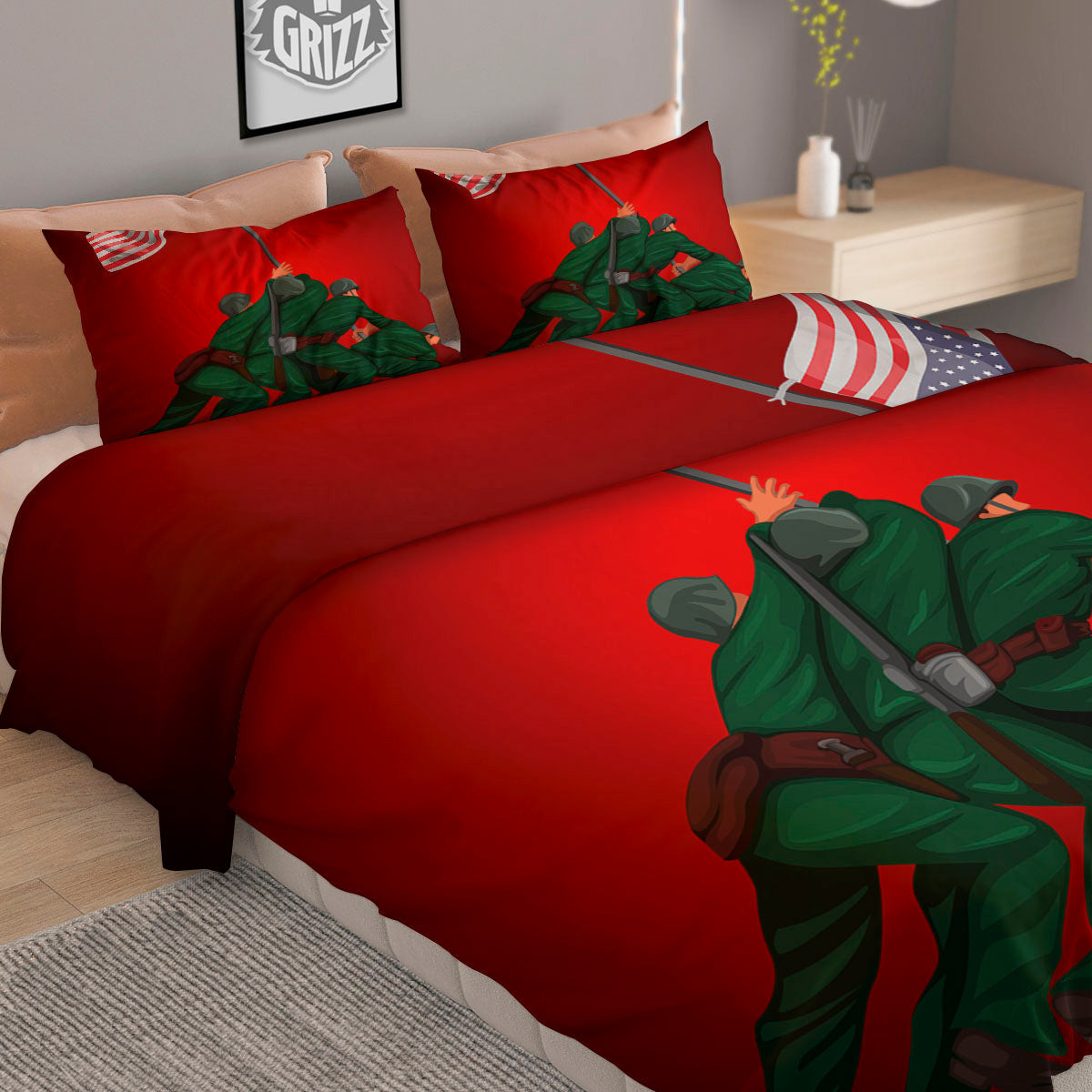 War Memorial American Print Duvet Cover Bedding Set