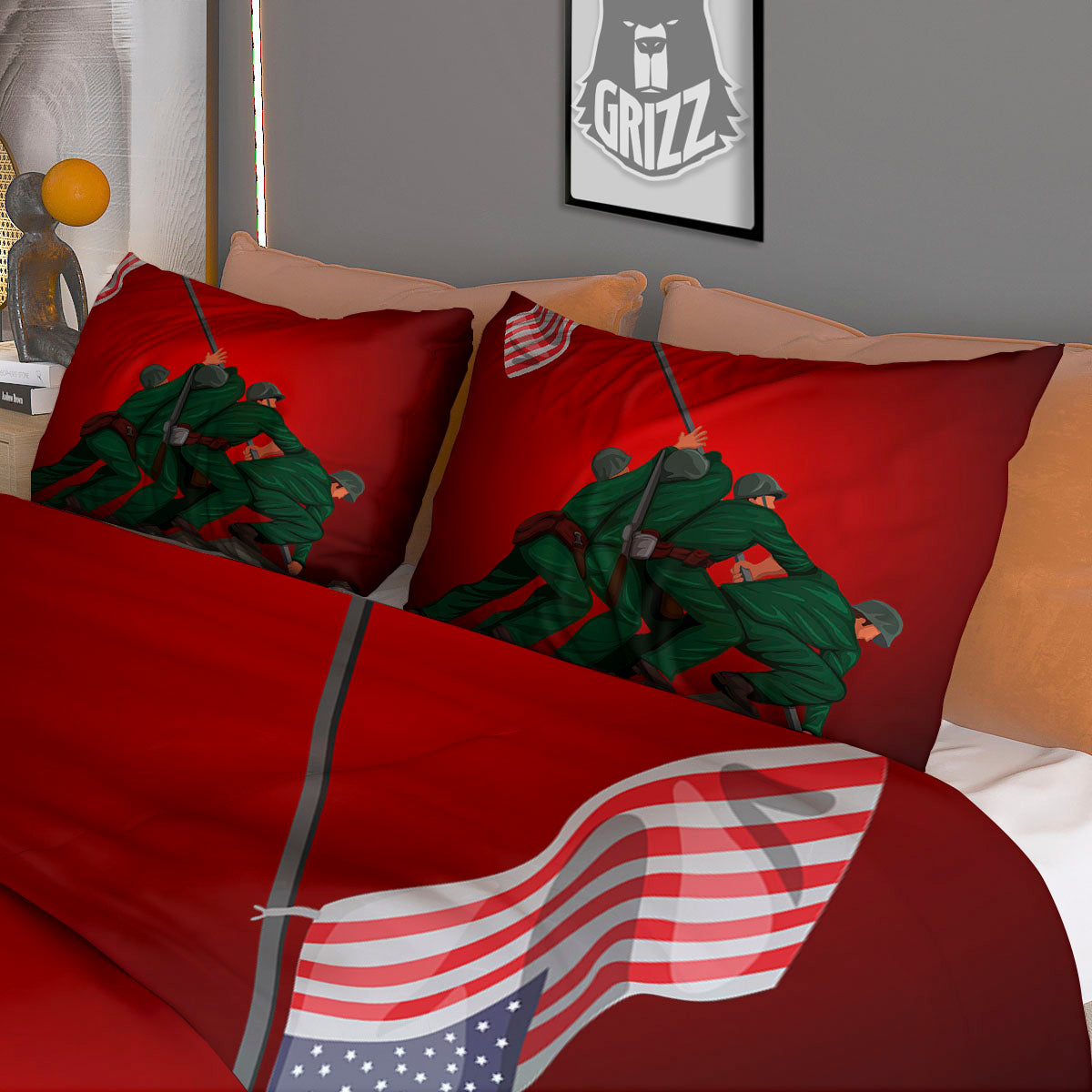 War Memorial American Print Duvet Cover Bedding Set