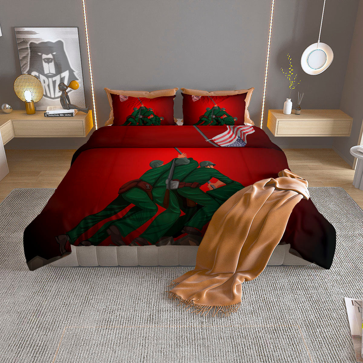 War Memorial American Print Duvet Cover Bedding Set