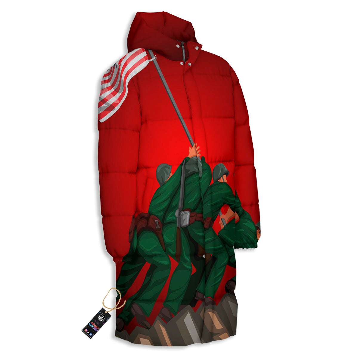 War Memorial American Print Long Down Jacket