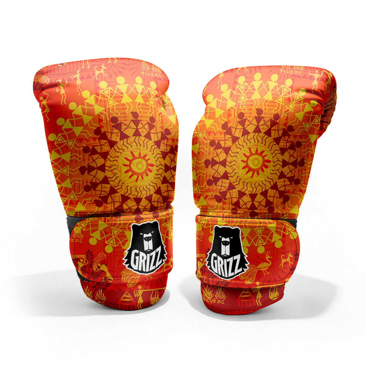 Warli Tribal Ancient Indian Print Pro Boxing Glove