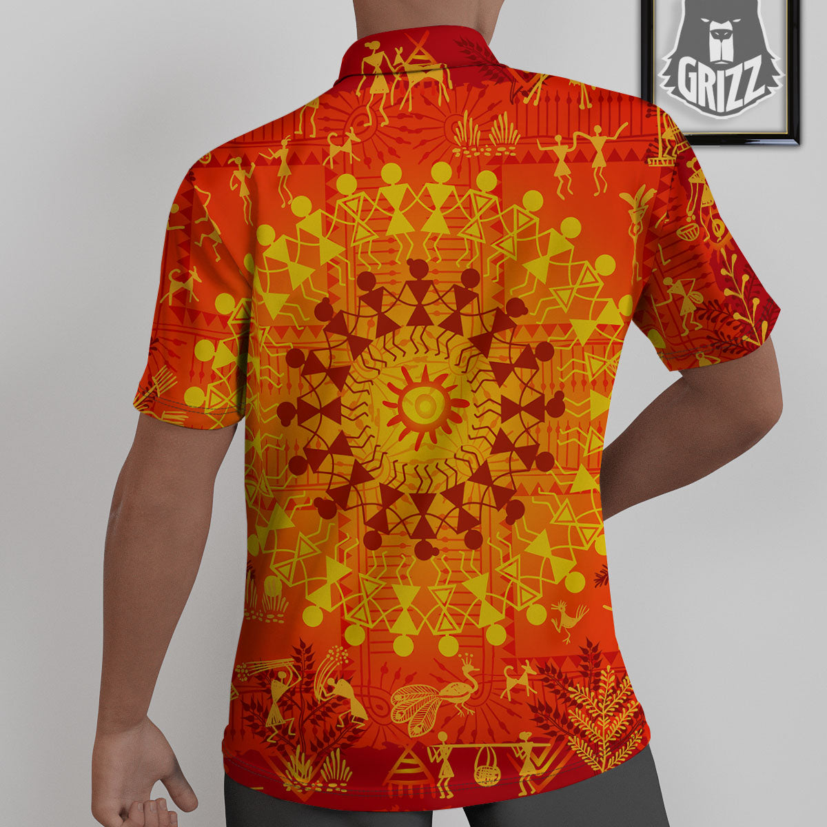 Warli Tribal Ancient Indian Print Untucked Shirts-grizzshop