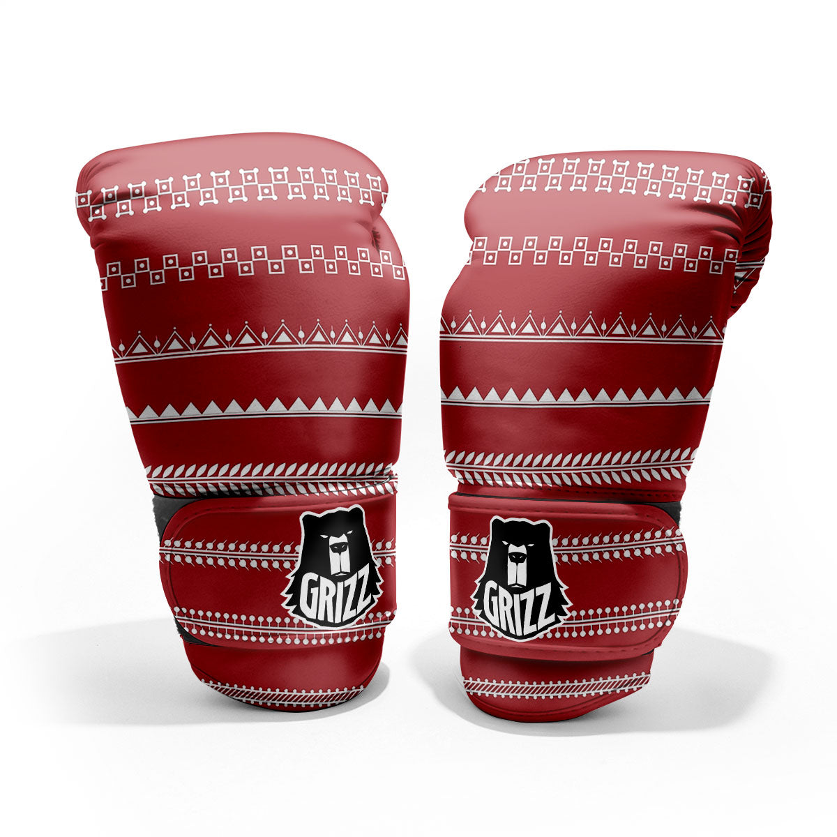 Warli Tribal White And Red Print Pro Boxing Glove