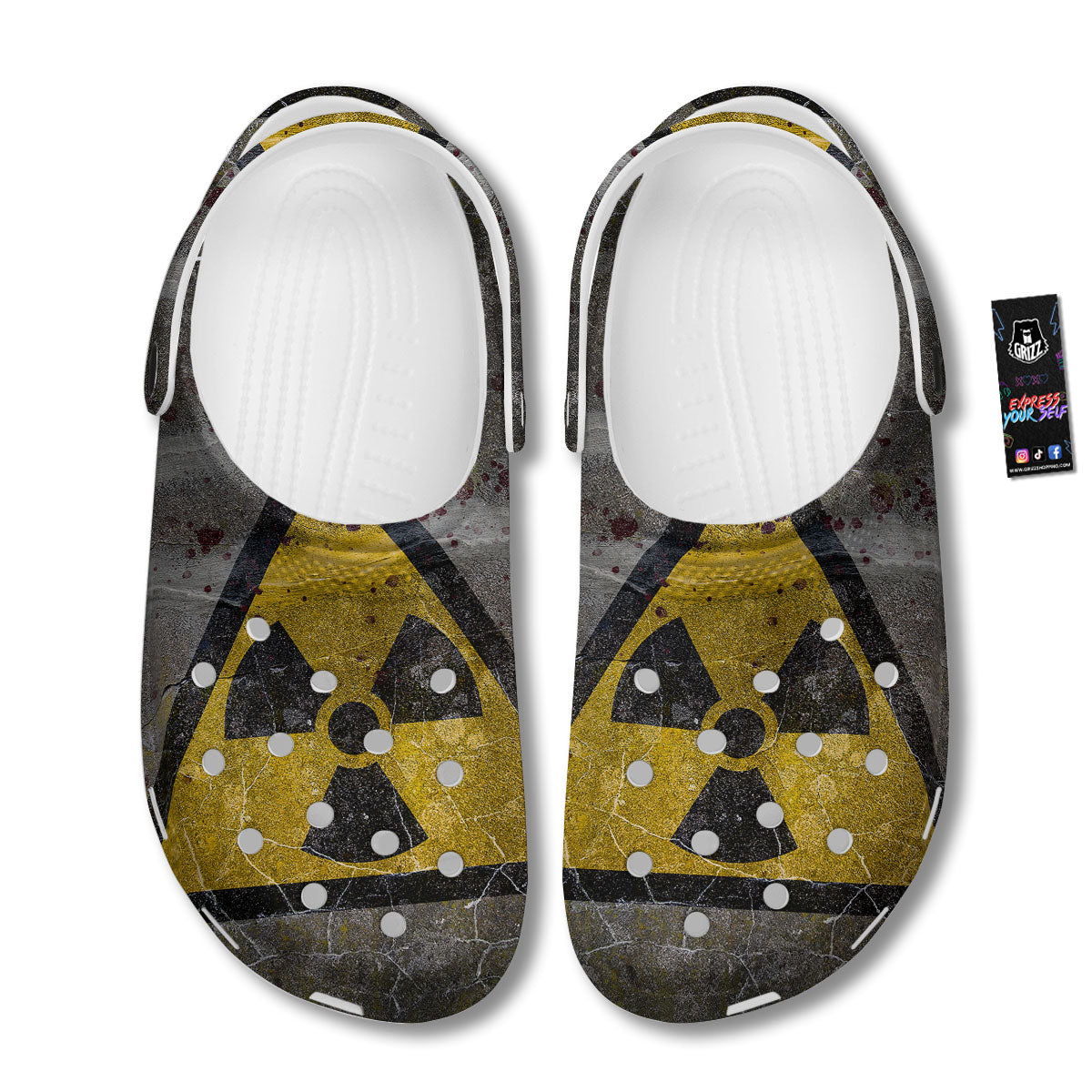 Warning Nuclear Symbol Print Clog-grizzshop