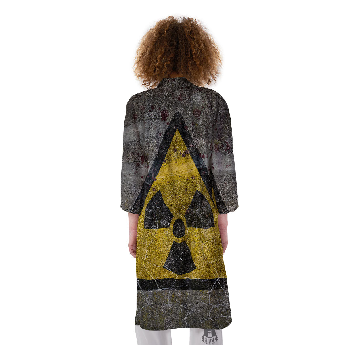Warning Nuclear Symbol Print Kimono-grizzshop