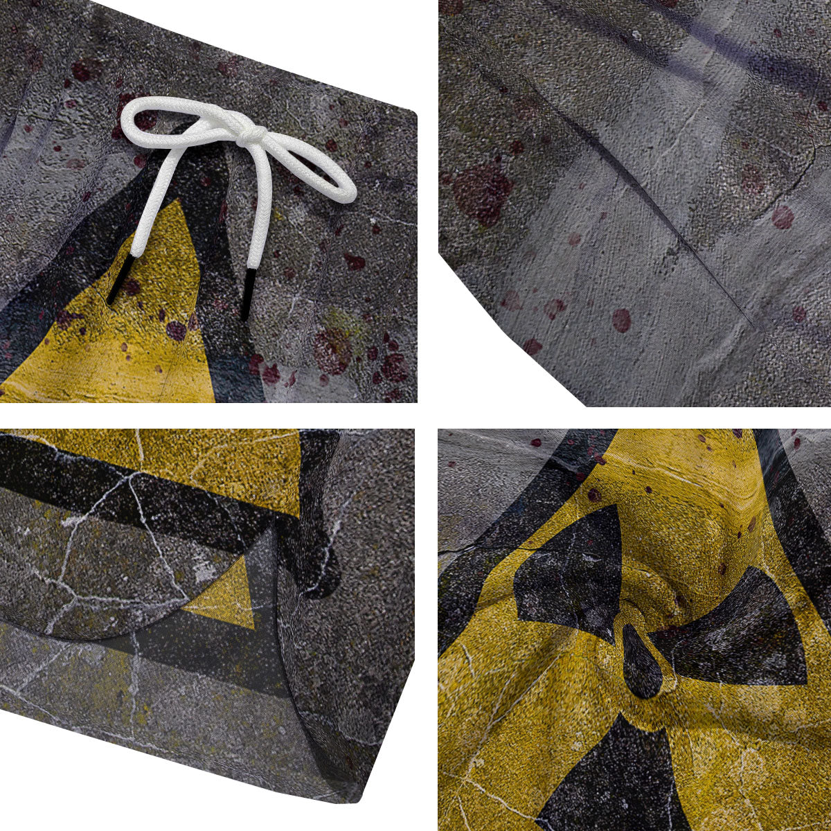 Warning Nuclear Symbol Print Men's Running Shorts-grizzshop