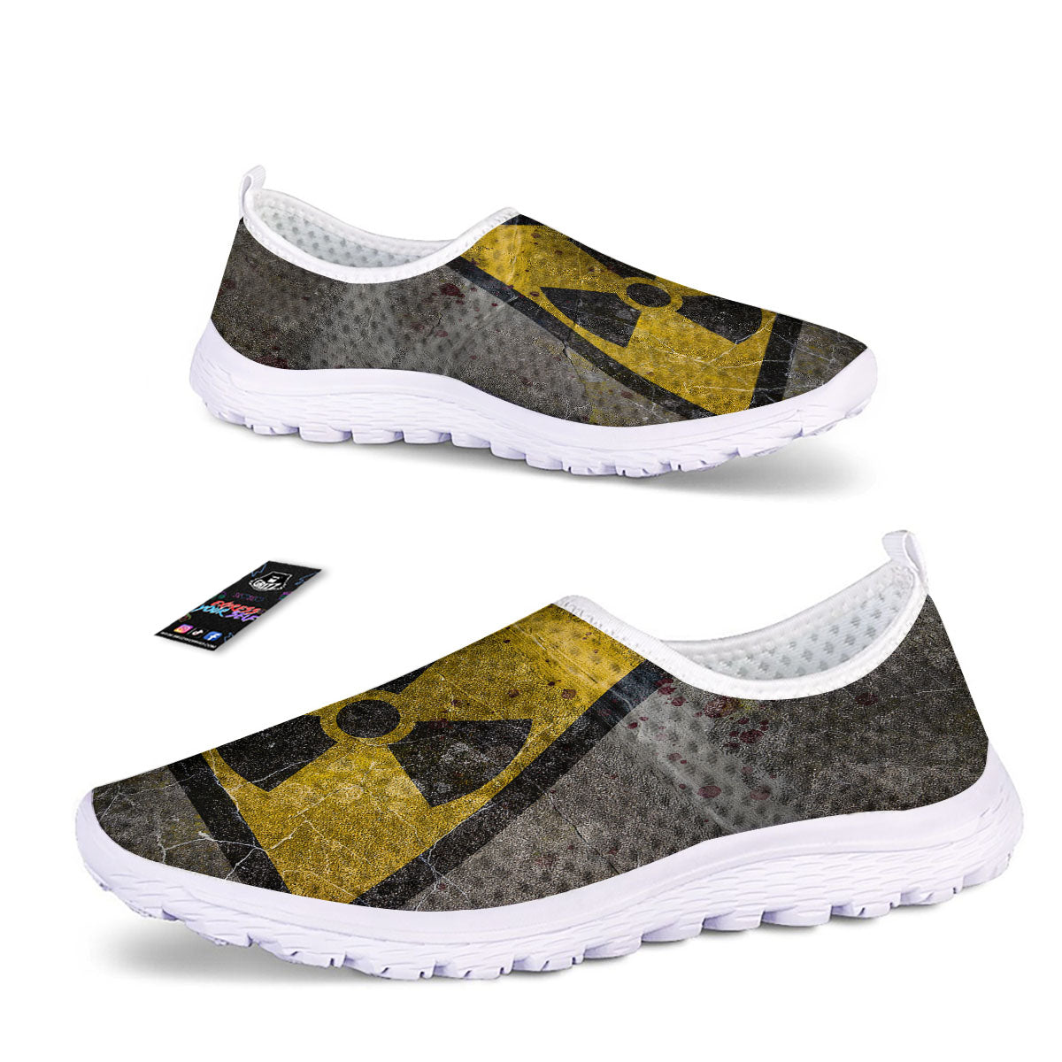 Warning Nuclear Symbol Print Nurse Shoes-grizzshop