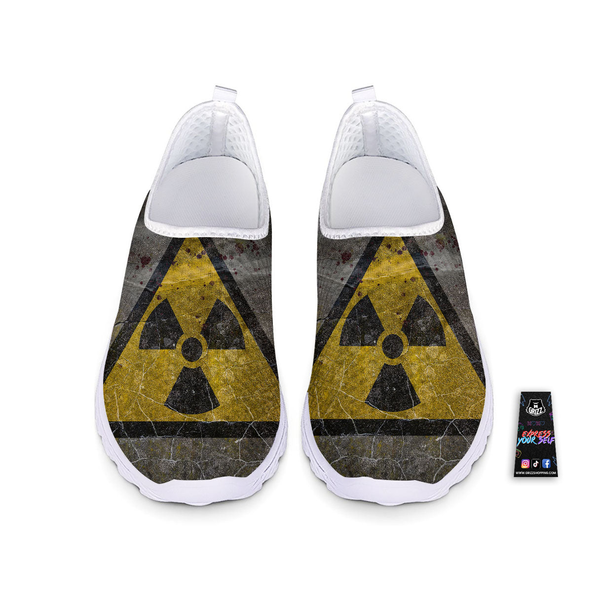 Warning Nuclear Symbol Print Nurse Shoes-grizzshop