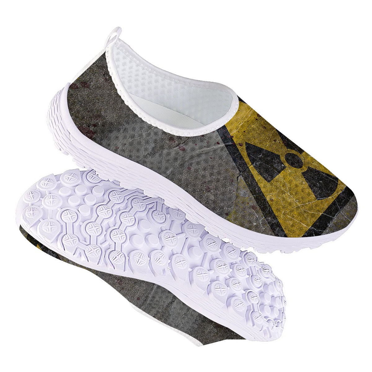 Warning Nuclear Symbol Print Nurse Shoes-grizzshop