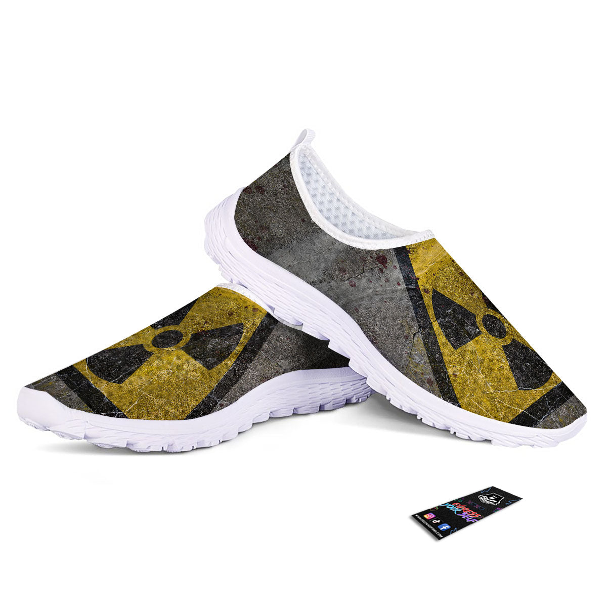 Warning Nuclear Symbol Print Nurse Shoes-grizzshop