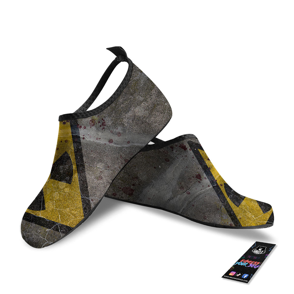 Warning Nuclear Symbol Print Water Shoes-grizzshop