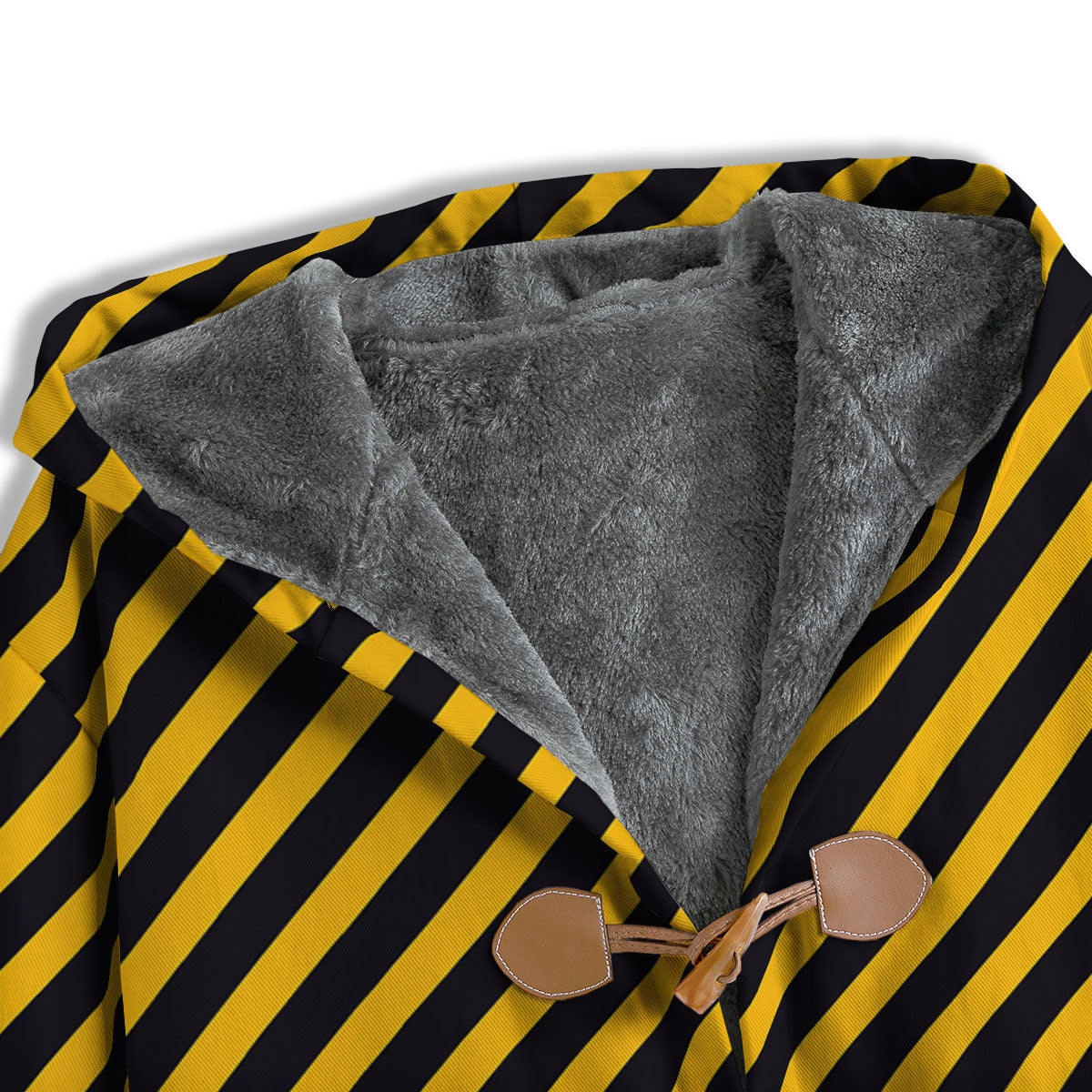 Warning Striped Yellow And Black Print Men's Windbreaker Jacket-grizzshop