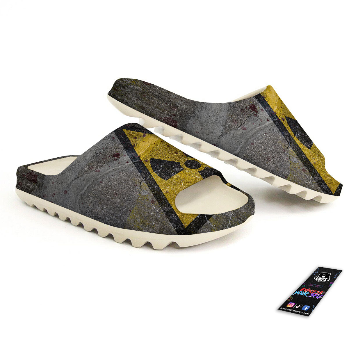 Warning Nuclear Symbol Print Sandals-grizzshop