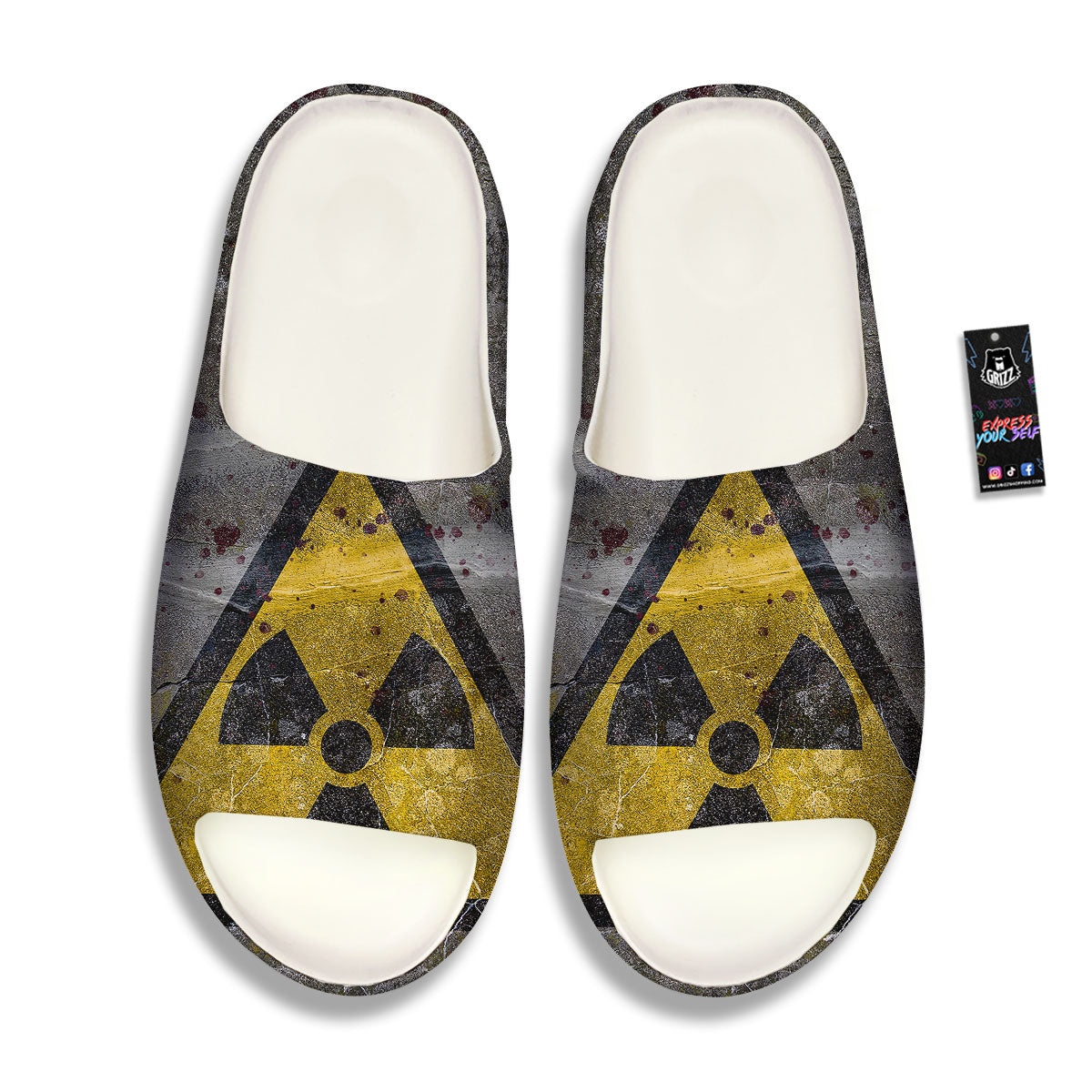 Warning Nuclear Symbol Print Sandals-grizzshop