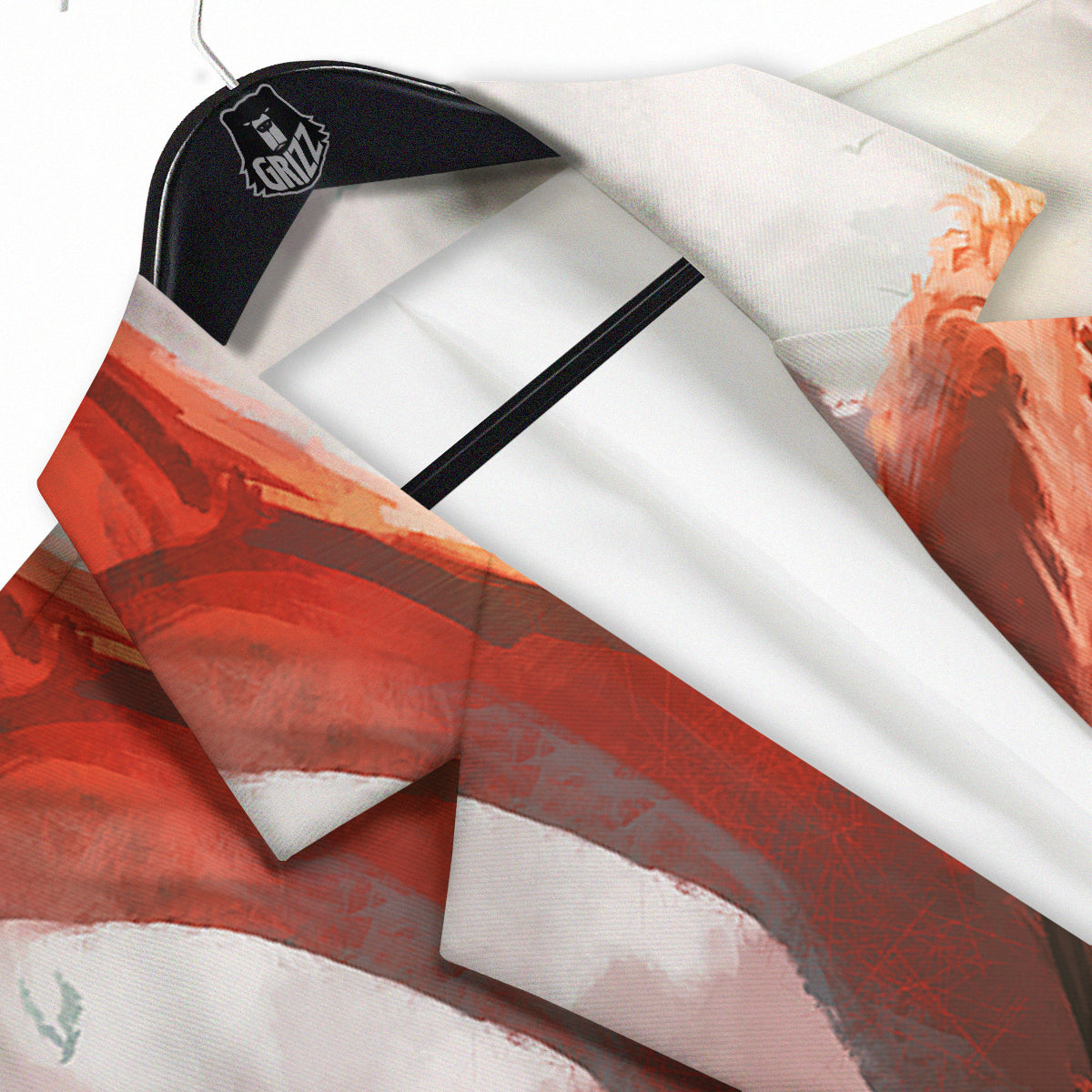 Warrior And Red Dragon Print Men's Sport Coat-grizzshop