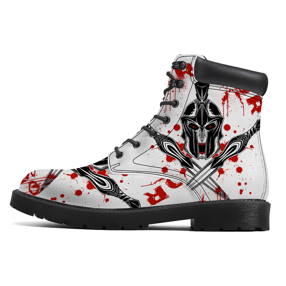 Warrior Bloody Spartan Print Boots-grizzshop