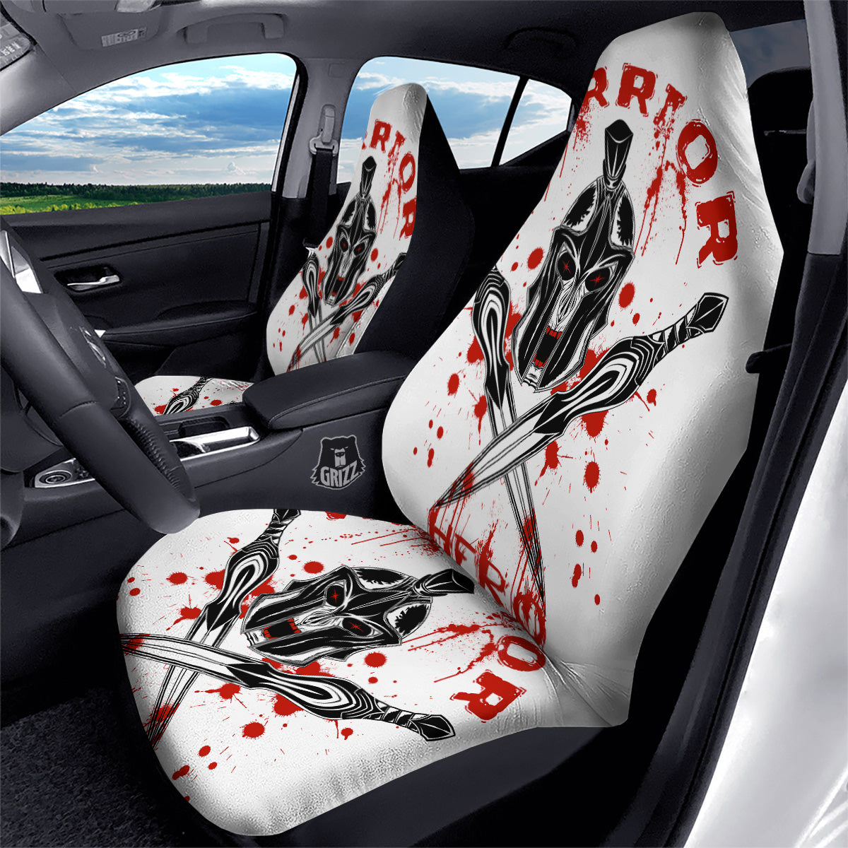 Warrior Bloody Spartan Print Car Seat Covers-grizzshop