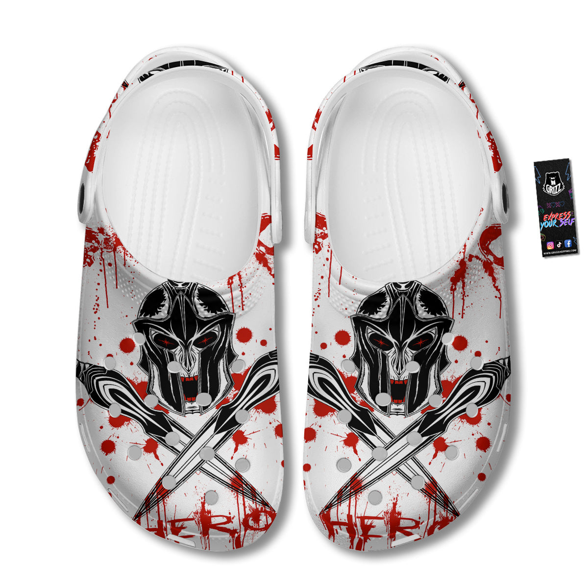 Warrior Bloody Spartan Print Clog-grizzshop