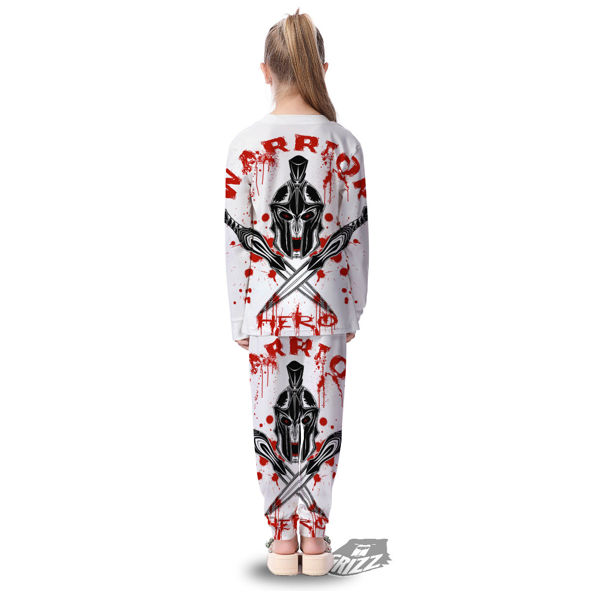 Warrior Bloody Spartan Print Kid's Pajamas-grizzshop