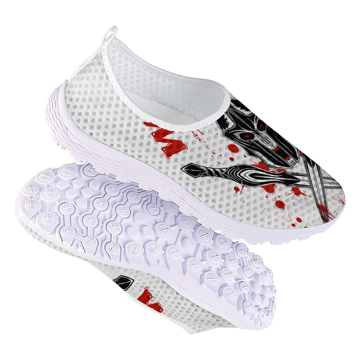 Warrior Bloody Spartan Print Nurse Shoes-grizzshop