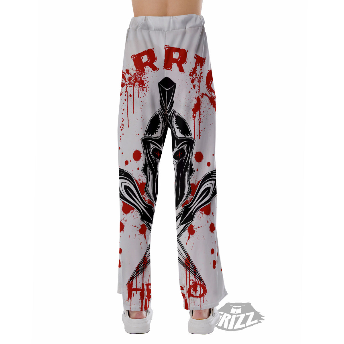 Warrior Bloody Spartan Print Pajama Pants-grizzshop