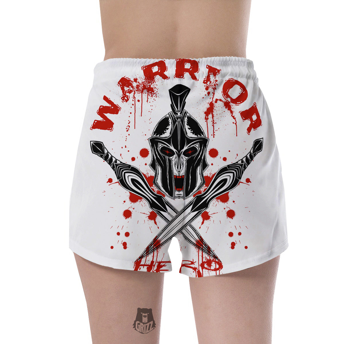 Warrior Bloody Spartan Print Women's Shorts-grizzshop