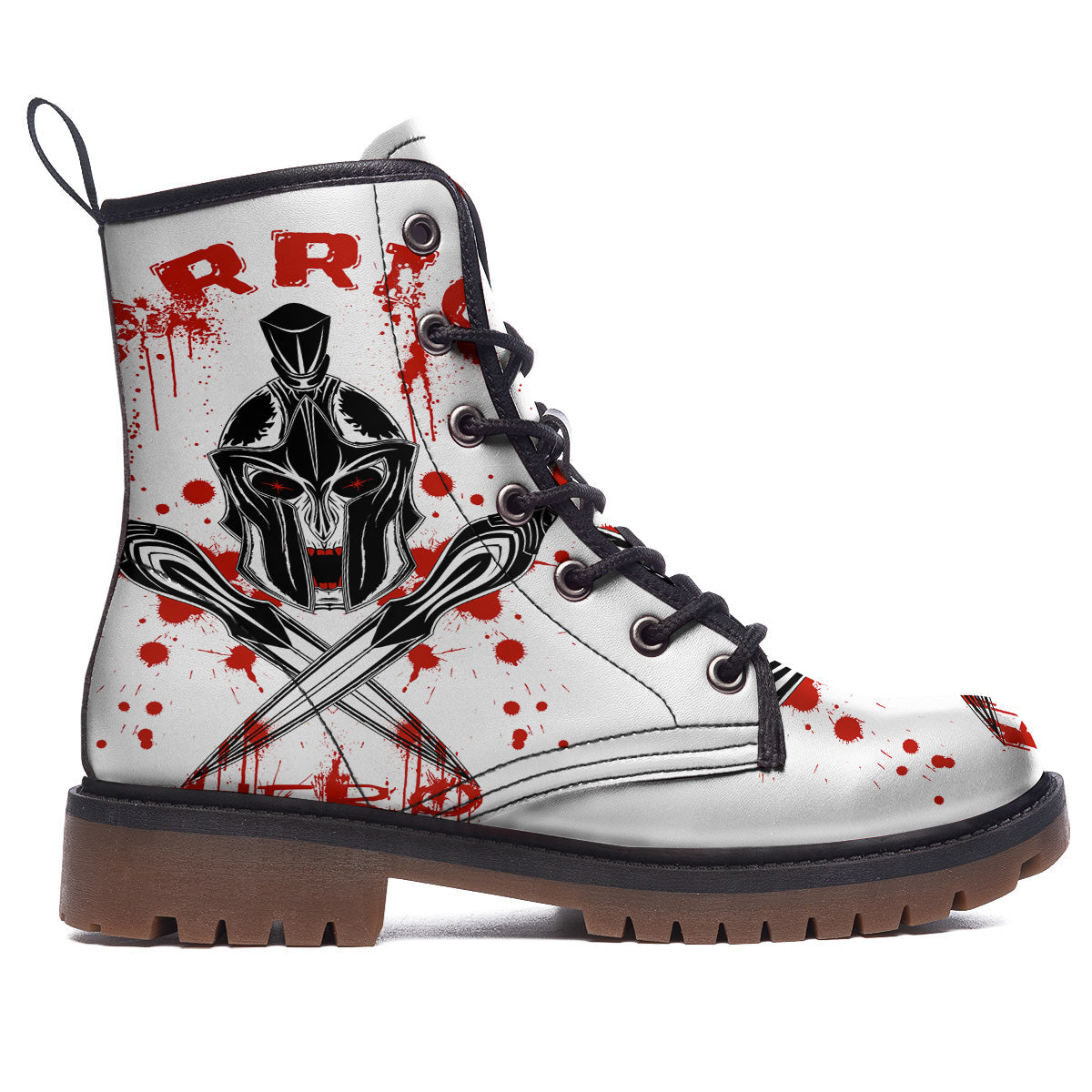 Warrior Bloody Spartan Print Work Boots-grizzshop