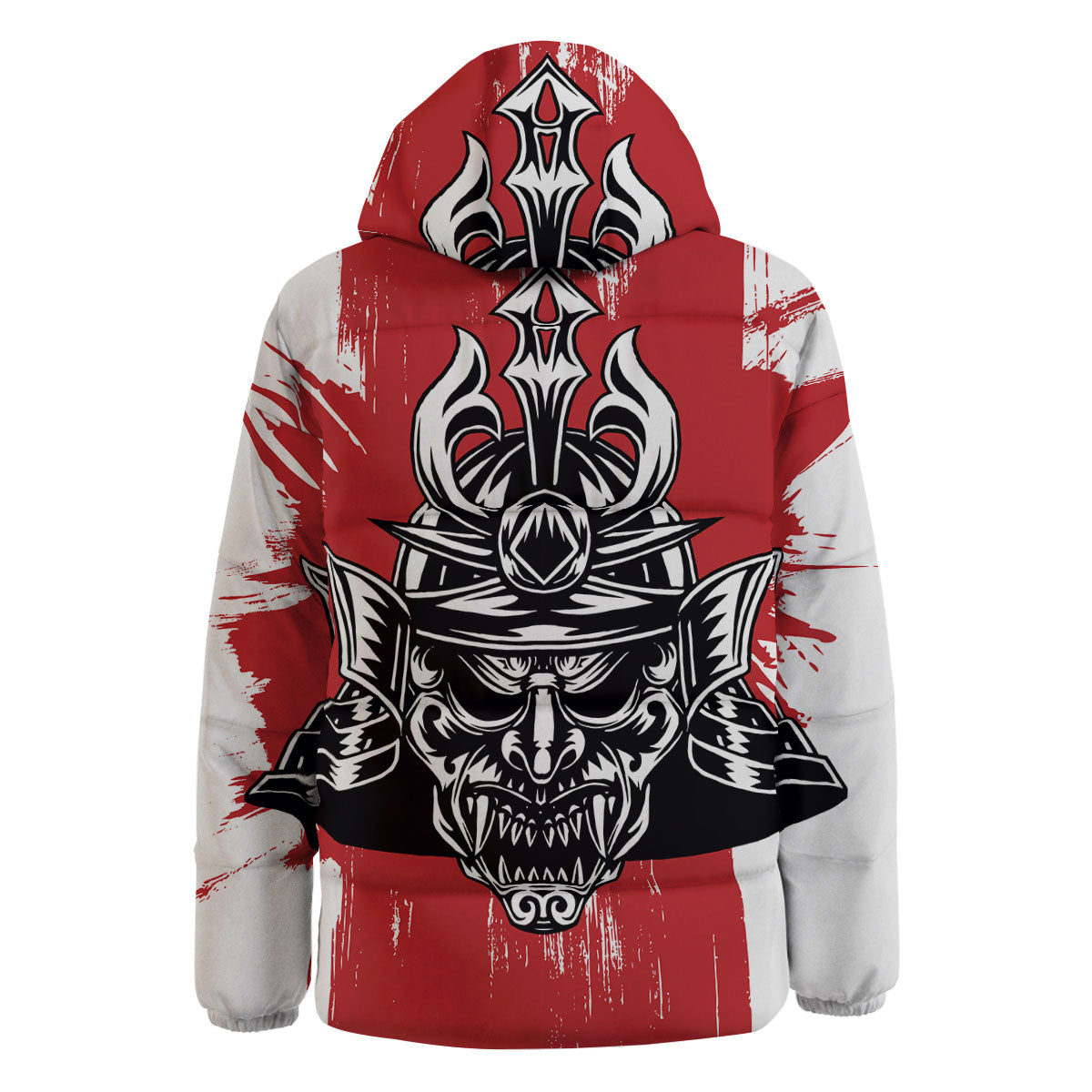 Warrior Japanese Samurai Print Down Jacket-grizzshop