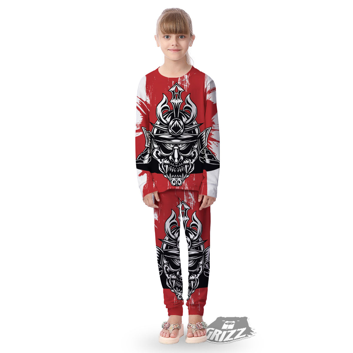 Warrior Japanese Samurai Print Kid's Pajamas-grizzshop