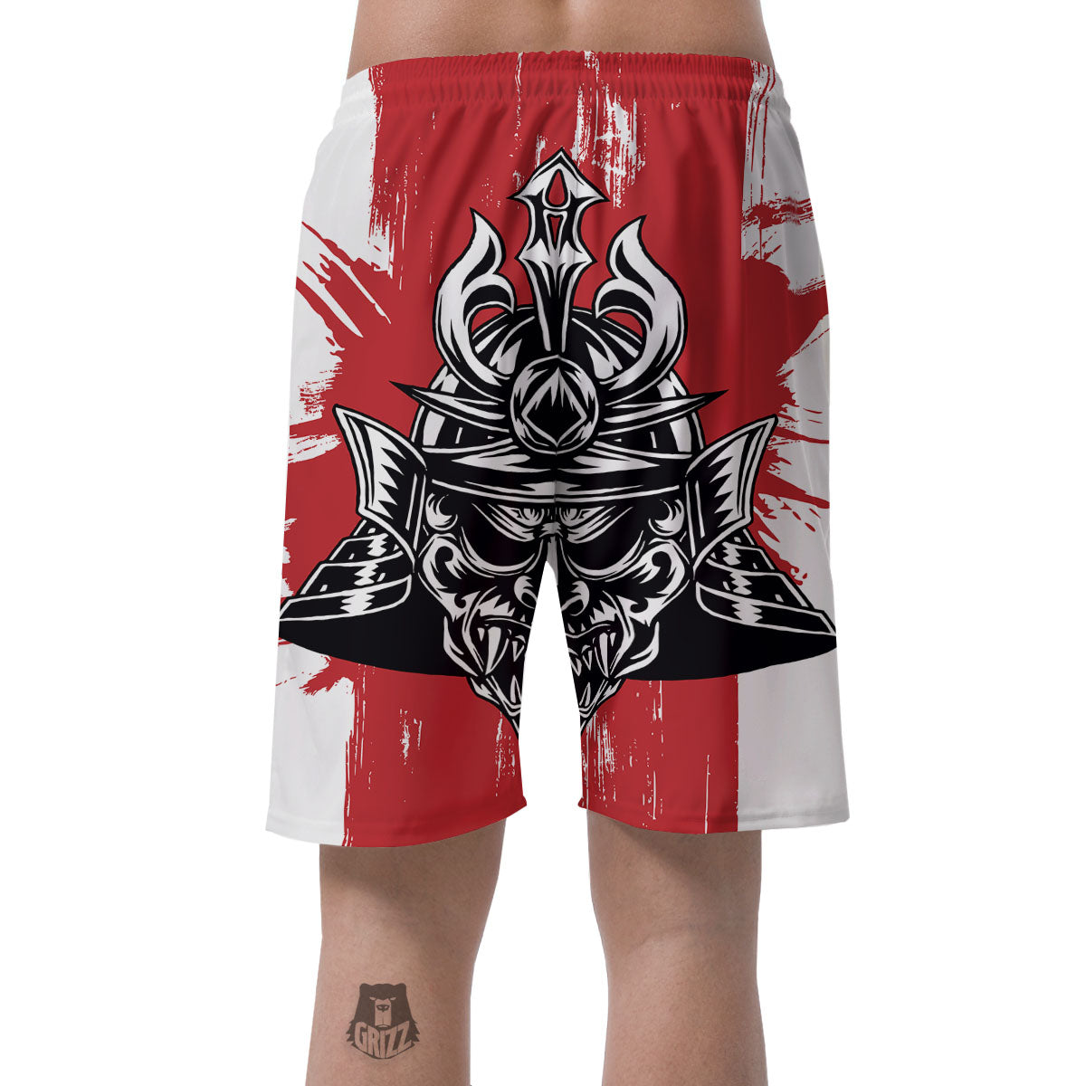 Warrior Japanese Samurai Print Men's Shorts-grizzshop