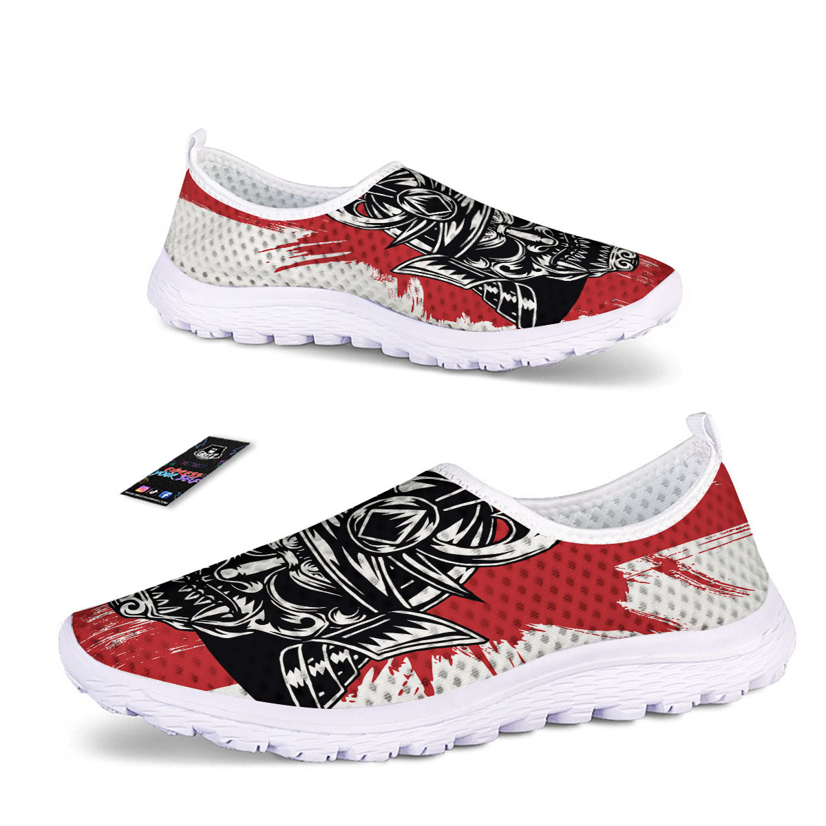 Warrior Japanese Samurai Print Nurse Shoes-grizzshop