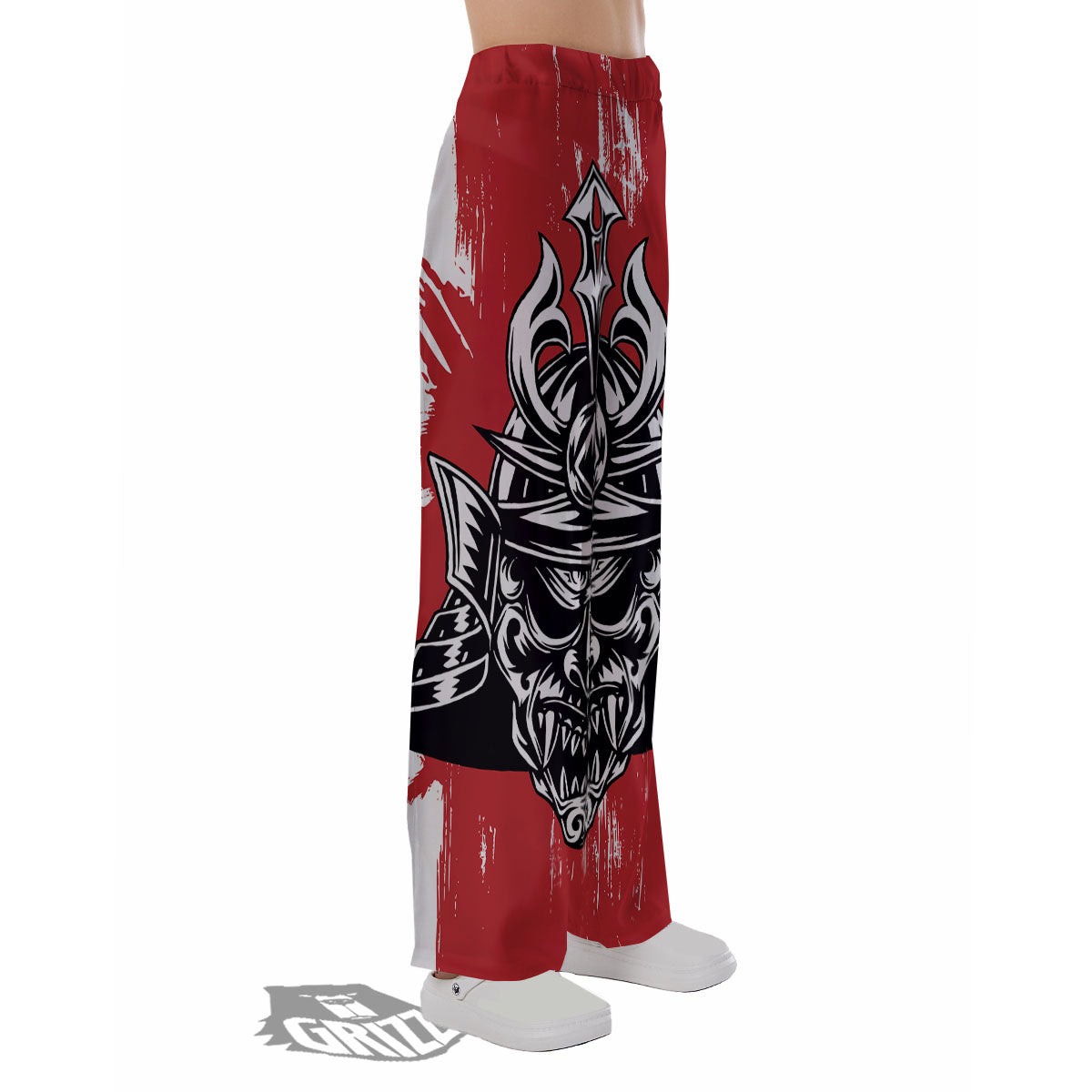 Warrior Japanese Samurai Print Pajama Pants-grizzshop