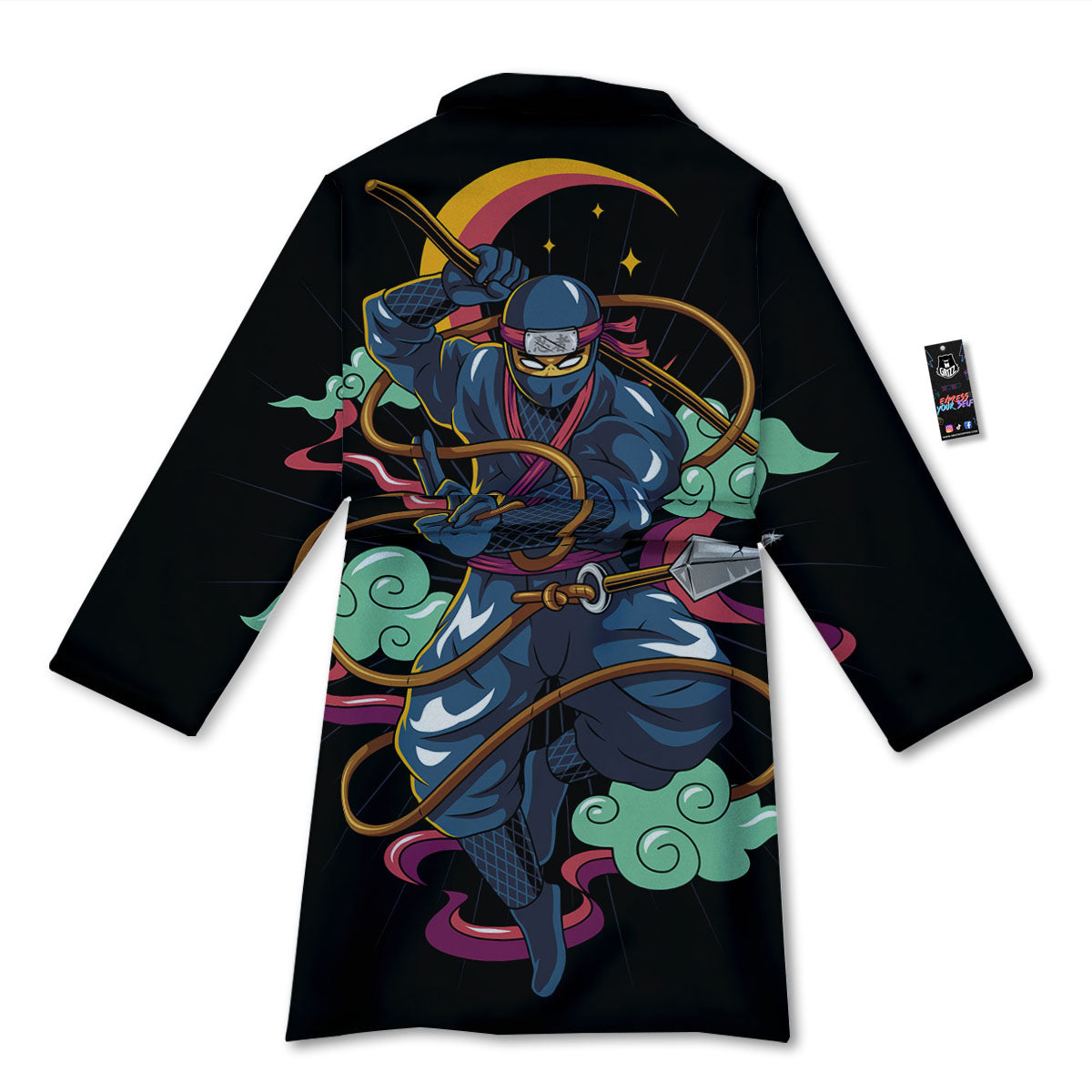 Warrior Ninja Print Bathrobe-grizzshop