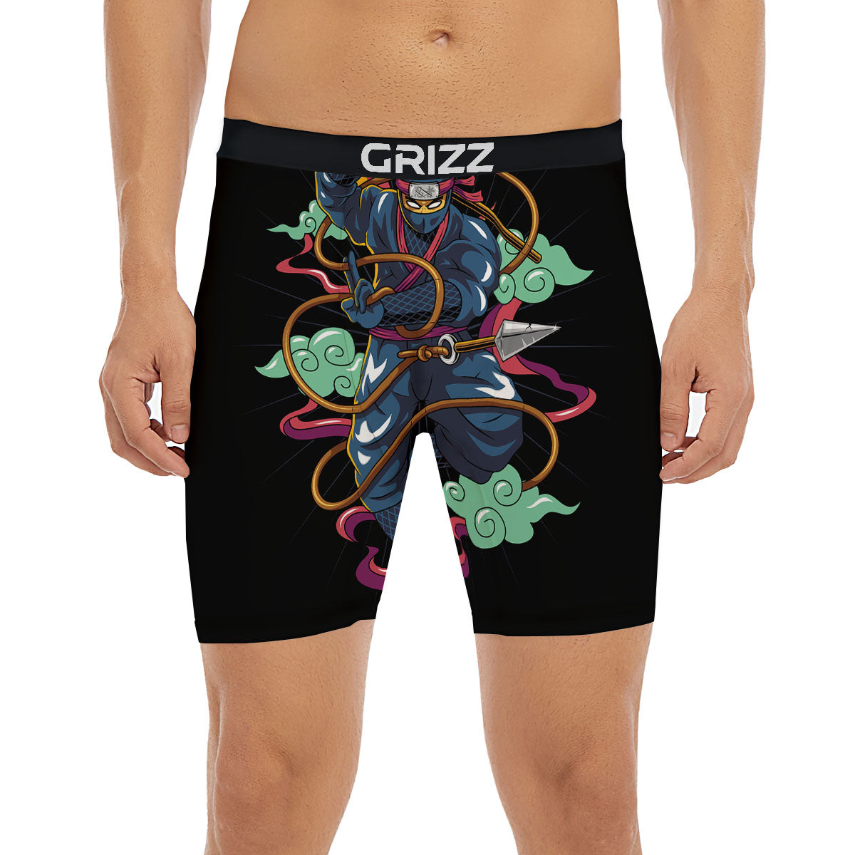 Warrior Ninja Print Boxer Briefs-grizzshop