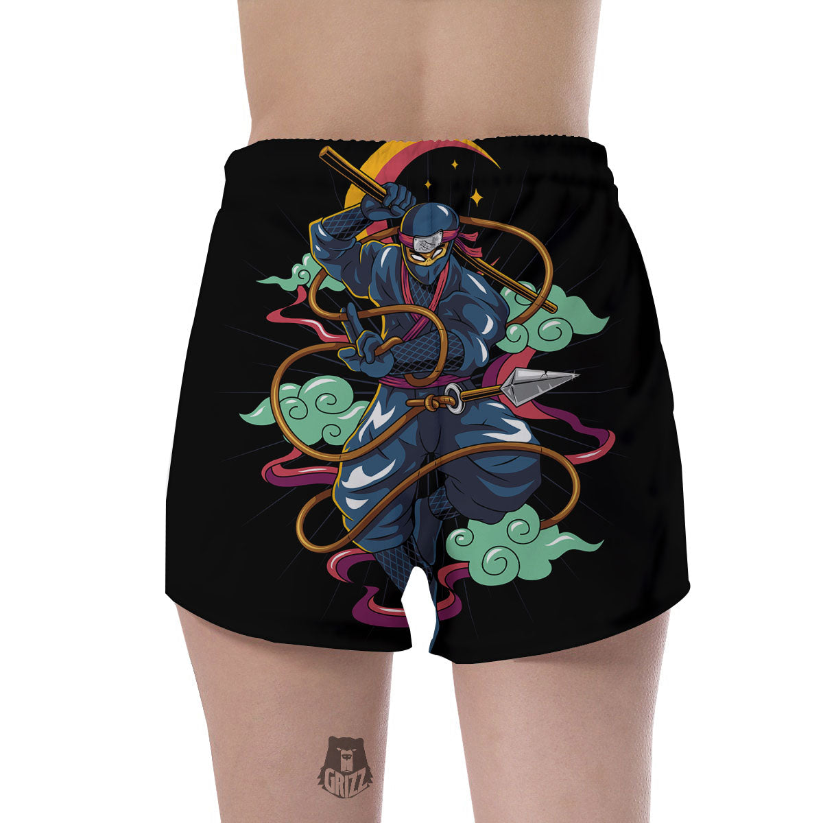 Warrior Ninja Print Women's Shorts-grizzshop