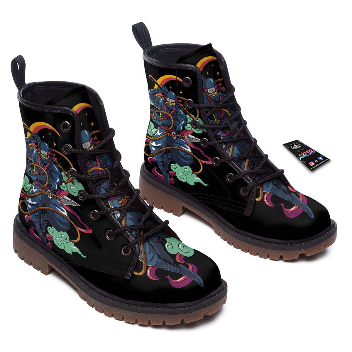 Warrior Ninja Print Work Boots-grizzshop